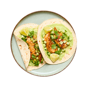 Chicken tacos & avocado sauce