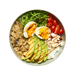 Salade de quinoa, avocat & œuf mollet