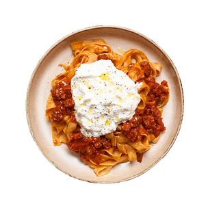 Tagliatelle chorizo & burrata