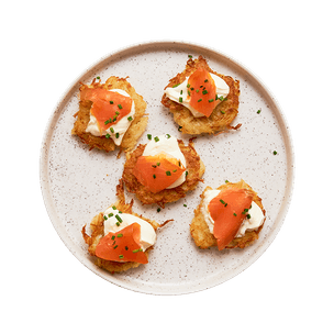 Mini röstis au saumon fumé