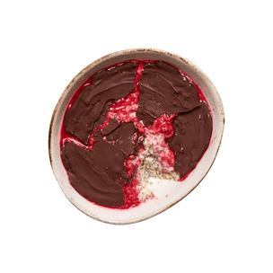 Overnight oats with raspberry & chocolate