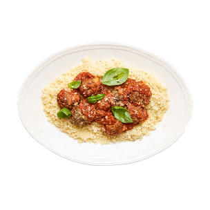 Boulettes à la tomate au air-fryer & semoule