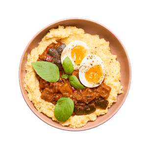 Polenta, ratatouille & œuf mollet