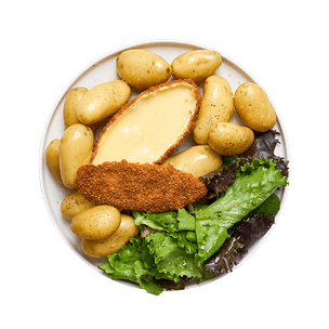 Caprice des Dieux pané & pommes grenailles au air-fryer