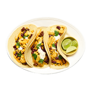 Fajitas de poulet, maïs & haricots rouges