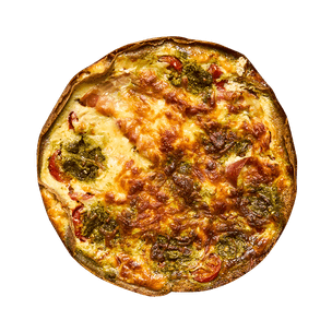 Quiche sarrasin aux tomates, mozza & prosciutto