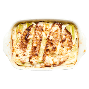 Roasted Leeks with Veggie Slices