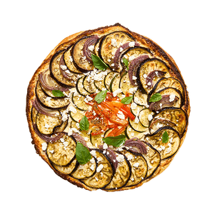 Tarte fine aux légumes rôtis & feta