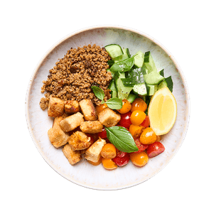 Quinoa Bowl with Crispy Feta & Veggies