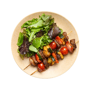 Brochettes de bœuf & légumes au air-fryer