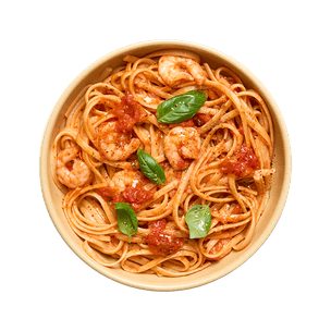 Linguine aux crevettes & sauce tomate