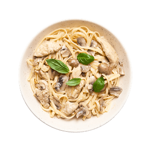 Linguine crémeuses au poulet & champignons