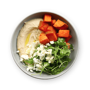 Hummus Bowl with Roast Sweet Potatoes