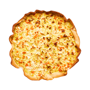 Quiche aux poireaux, carottes & curry