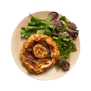 Tartelettes aux oignons, chèvre & figue au air-fryer