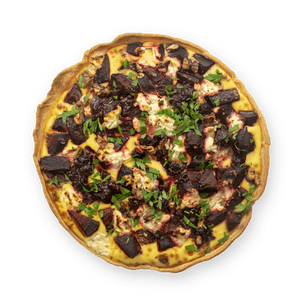 Beet, Goat Cheese & Walnut Quiche