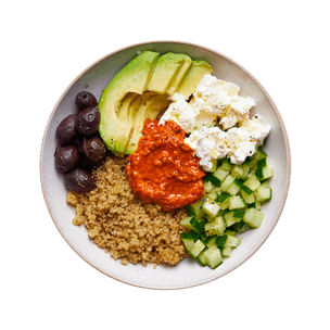 Bowl quinoa, chèvre frais & poivronade
