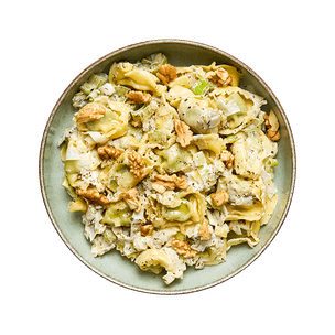 Tortellini crémeux aux poireaux & noix