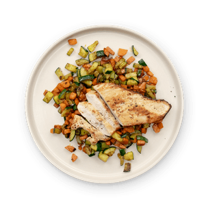 Poulet & poêlée de légumes au curry