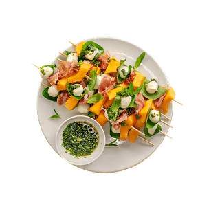 Brochette melon & jambon