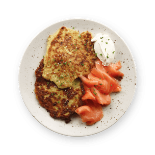 Potato Pancakes with Smoked Salmon