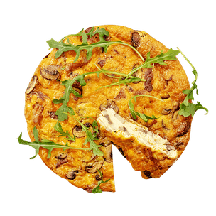 Frittata aux champignons & poitrine fumée