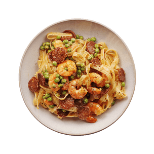 Tagliatelle crevettes & chorizo