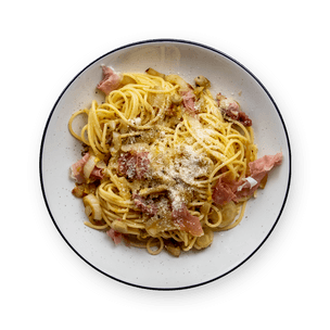 Spaghetti endives & prosciutto