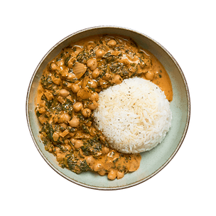 Pois chiches crémeux au coco & riz