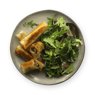 Leek, Mushroom & Feta Spring Rolls
