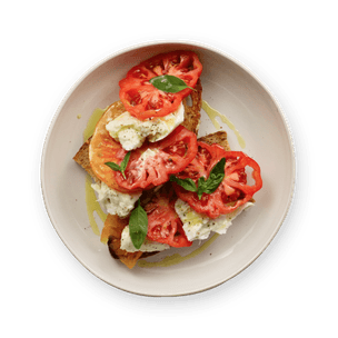 Tomato and mozzarella bruschetta