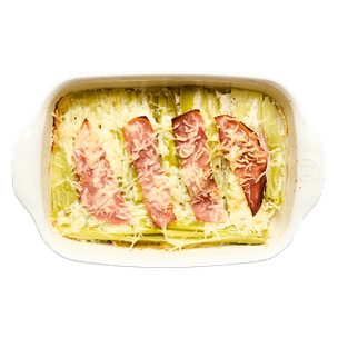 Roasted Leeks with Ham