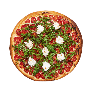 Tarte fine tomates, chèvre & roquette