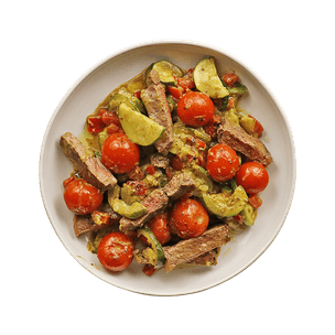 Bœuf & légumes sautés au pesto
