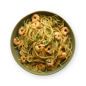 Spaghetti ail & crevettes