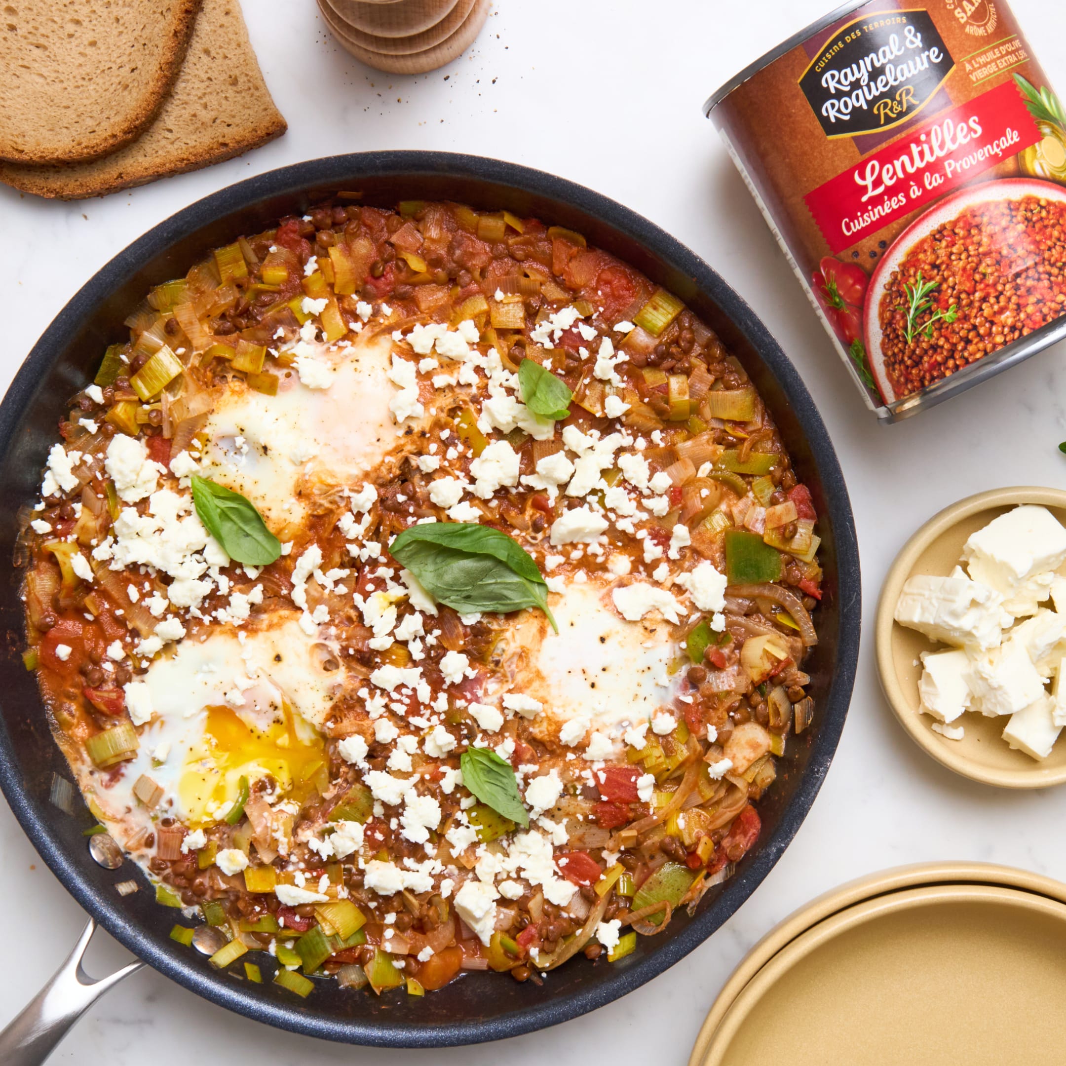 Chakchouka aux lentilles & poireaux