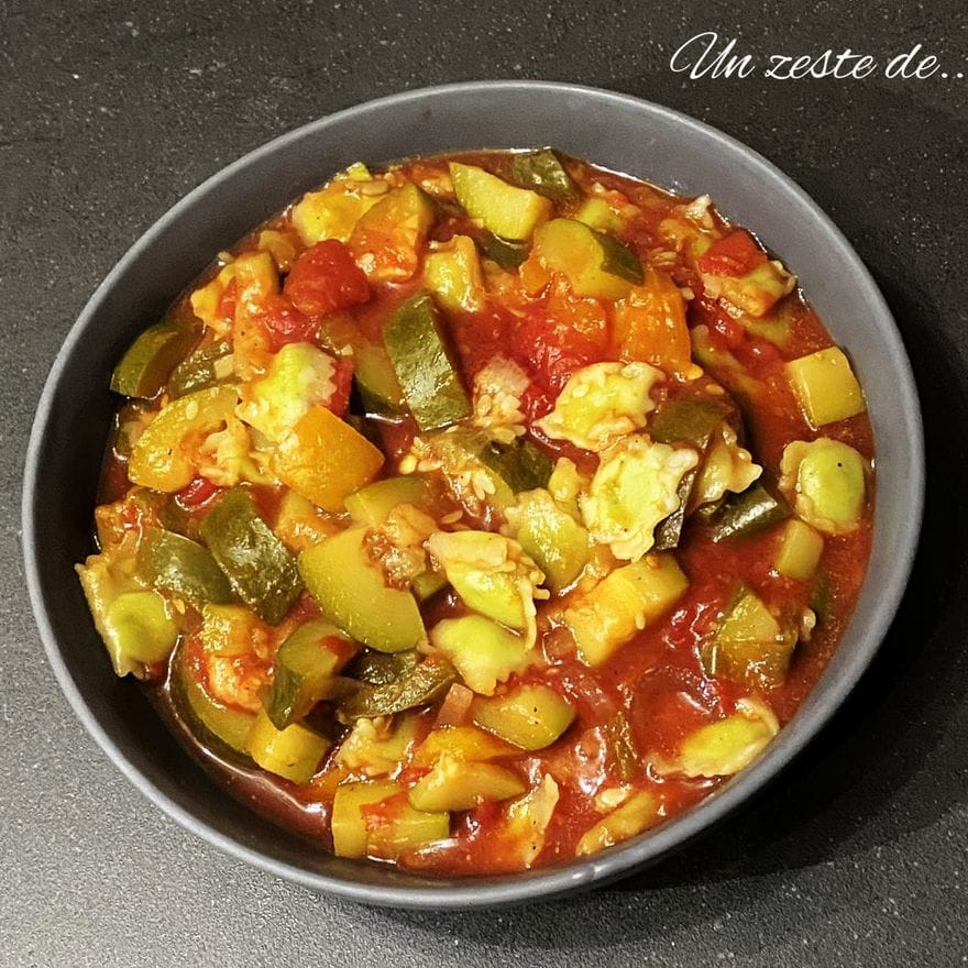 Courgettes, poivrons et ravioles du Dauphiné
