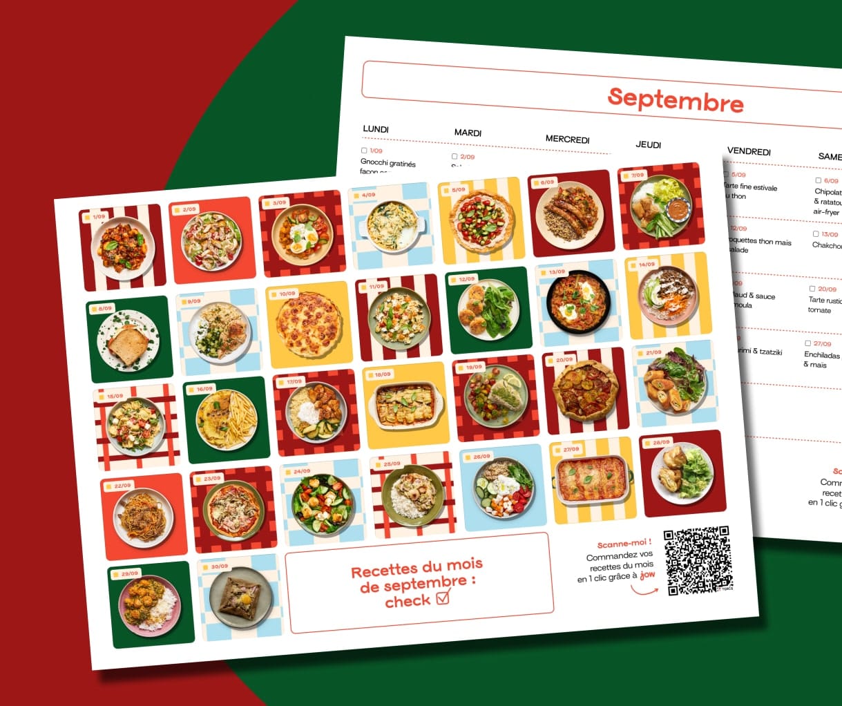 Votre planification recettes du mois de septembre 2025