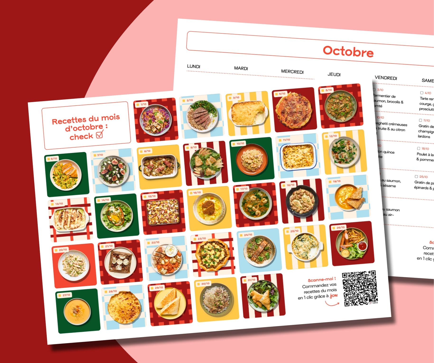 Votre planification recettes du mois d'octobre 2025