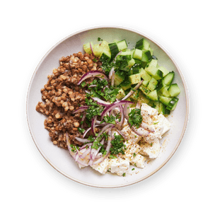 Salade lentilles, concombre & feta