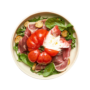 Tomates farcies burrata & jambon de Bayonne