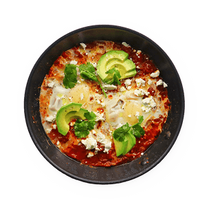 Tomato & avocado shakshuka
