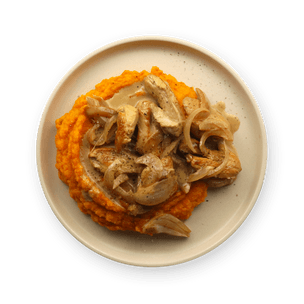 Poulet au cidre & purée de potimarron