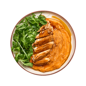 Poulet, purée de patates douces & salade poulet-puree-de-patates-douces-et-salade