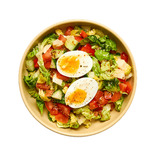 Salade de crudités & œuf mollet