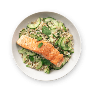 Half-baked salmon with a citrus salad