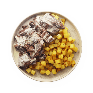 Flank steak with blue cheese & hash browns