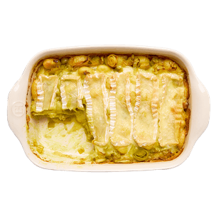 Gratin de gnocchi aux poireaux & Pont-l'Évêque