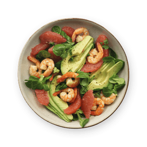 Grapefruit, avocado, and shrimp salad
