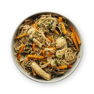 Sautéed Noodles with Chicken & Mushrooms
